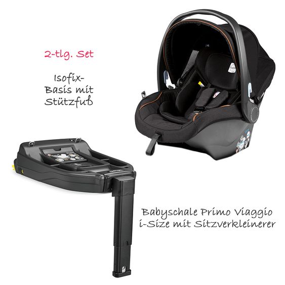 Peg Perego Babyschale Primo Viaggio i-Size inkl. i-Size-Basis - Ebony