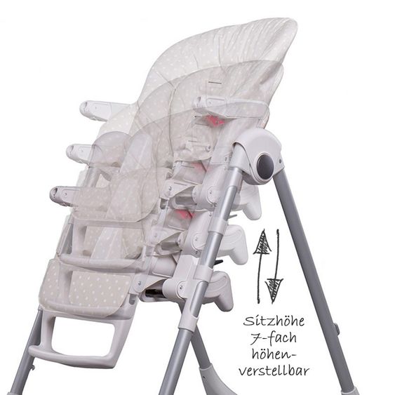 Peg Perego Hochstuhl und Babyliege Prima Pappa Follow Me - Babydot Beige