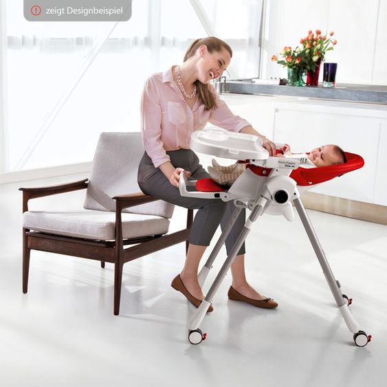 Peg Perego Hochstuhl und Babyliege Prima Pappa Follow Me - Babydot Beige