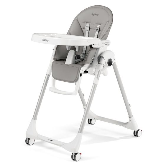 Peg Perego Hochstuhl und Babyliege Prima Pappa Follow Me - Ice Lederimitat