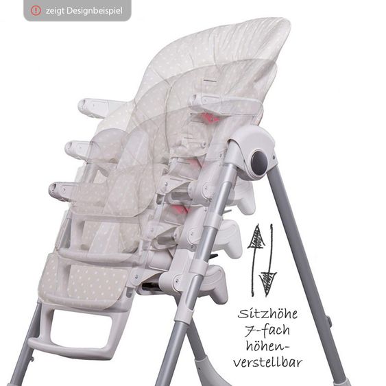 Peg Perego Hochstuhl und Babyliege Prima Pappa Follow Me - Mon Amour Lederimitat