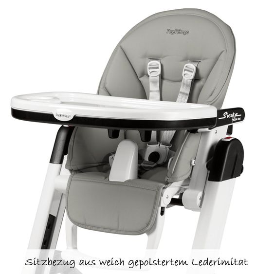 Peg Perego Hochstuhl und Babyliege Siesta Follow Me - Ice Lederimitat