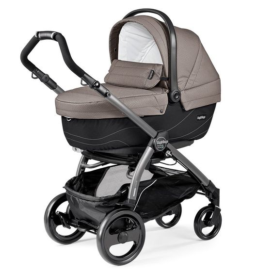 Peg Perego Kinderwagen-Set Book 51 XL Sportivo Modular Gestell Jet Anthrazit - Bloom Beige
