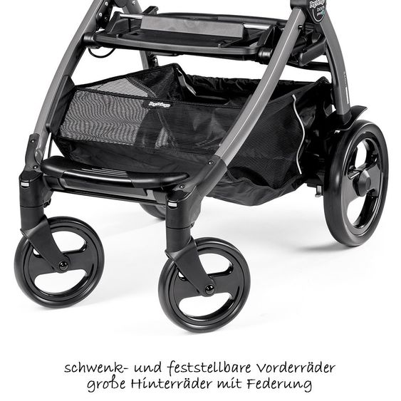 Peg Perego Kinderwagen-Set Book 51 XL Sportivo Modular Gestell Jet Anthrazit - Bloom Beige