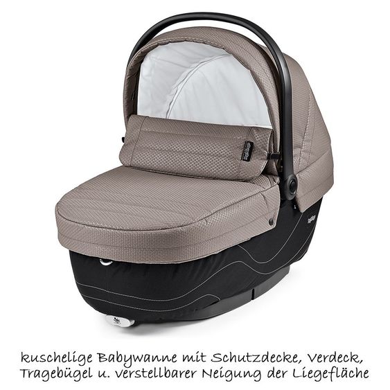 Peg Perego Kinderwagen-Set Book 51 XL Sportivo Modular Gestell Jet Anthrazit - Bloom Beige