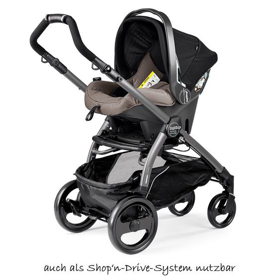 Peg Perego Kinderwagen-Set Book 51 XL Sportivo Modular Gestell Jet Anthrazit - Bloom Beige
