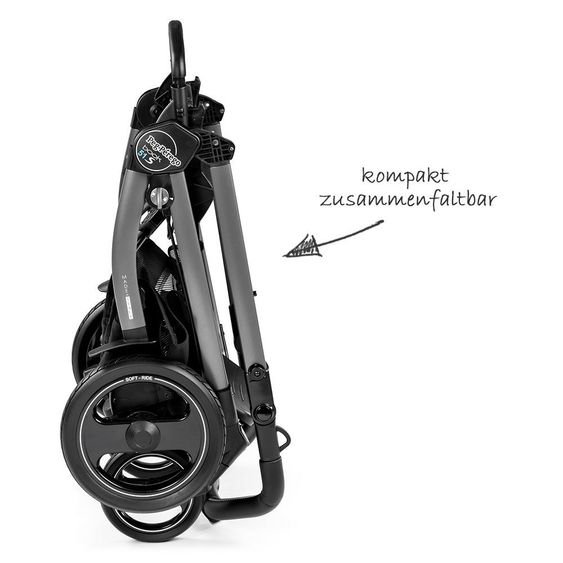 Peg Perego Kinderwagen-Set Book 51 XL Sportivo Modular Gestell Jet Anthrazit - Bloom Black