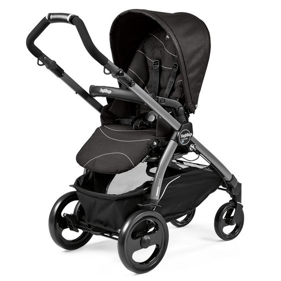 Peg Perego Kinderwagen-Set Book 51 XL Sportivo Modular Gestell Jet Anthrazit - Bloom Black