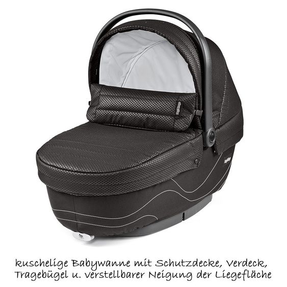 Peg Perego Kinderwagen-Set Book 51 XL Sportivo Modular Gestell Jet Anthrazit - Bloom Black