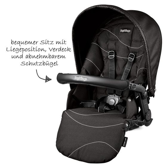 Peg Perego Kinderwagen-Set Book 51 XL Sportivo Modular Gestell Jet Anthrazit - Bloom Black