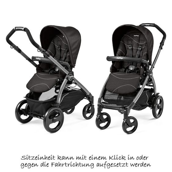 Peg Perego Kinderwagen-Set Book 51 XL Sportivo Modular Gestell Jet Anthrazit - Bloom Black