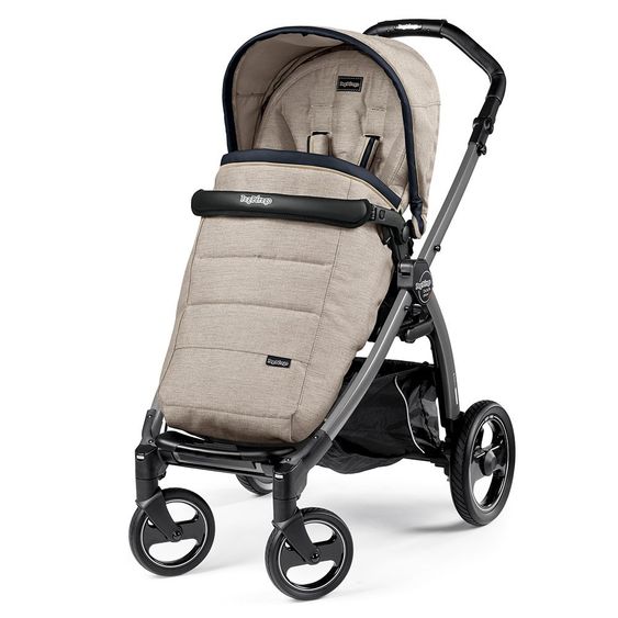 Peg Perego Set passeggino Book S Elite Completo Telaio Modulare Jet Antracite - Luxe Beige