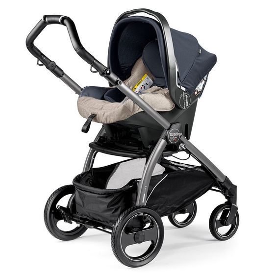 Peg Perego Set passeggino Book S Elite Completo Telaio Modulare Jet Antracite - Luxe Beige