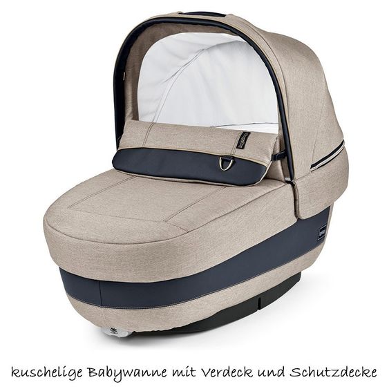 Peg Perego Set passeggino Book S Elite Completo Telaio Modulare Jet Antracite - Luxe Beige