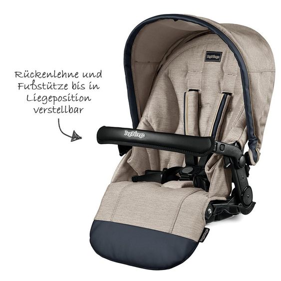 Peg Perego Set passeggino Book S Elite Completo Telaio Modulare Jet Antracite - Luxe Beige