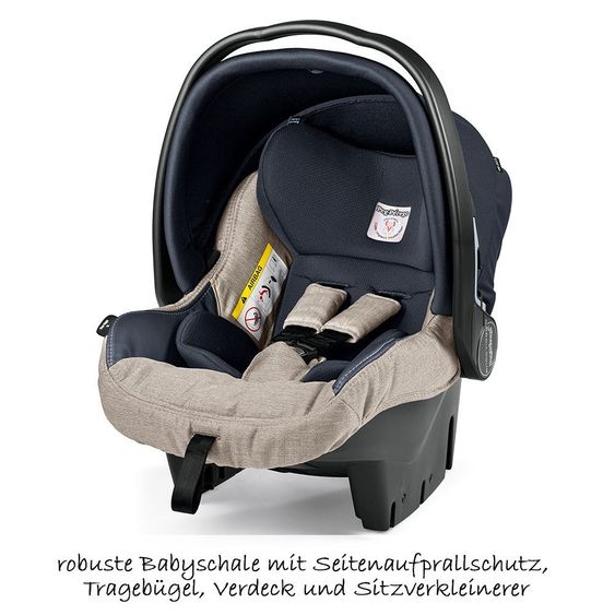 Peg Perego Set passeggino Book S Elite Completo Telaio Modulare Jet Antracite - Luxe Beige
