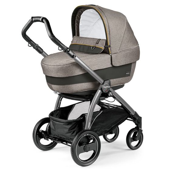 Peg Perego Kinderwagen-Set Book S Elite Completo Modular Gestell Jet Anthrazit - Luxe Grey