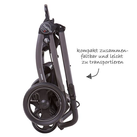 Peg Perego Kinderwagen-Set Book S Elite Completo Modular Gestell Jet Anthrazit - Luxe Grey