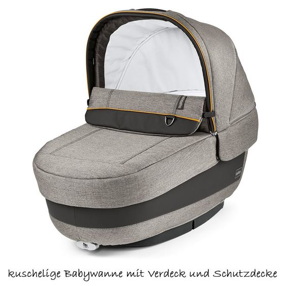 Peg Perego Kinderwagen-Set Book S Elite Completo Modular Gestell Jet Anthrazit - Luxe Grey