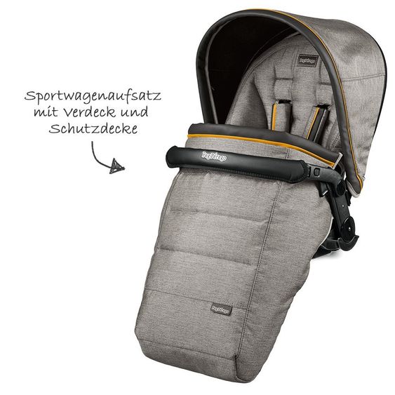 Peg Perego Kinderwagen-Set Book S Elite Completo Modular Gestell Jet Anthrazit - Luxe Grey
