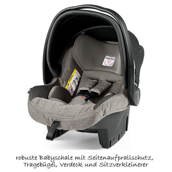 Peg Perego Kinderwagen-Set Book S Elite Completo Modular Gestell Jet Anthrazit - Luxe Grey