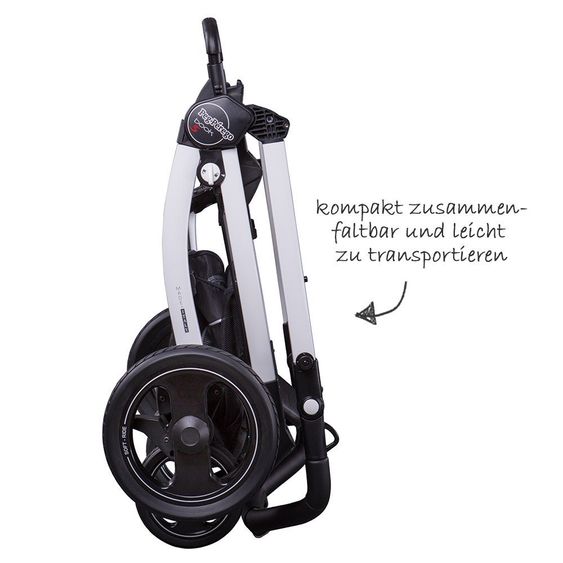 Peg Perego Kinderwagen-Set Book S Elite Completo Modular Gestell Weiß - Luxe Blue