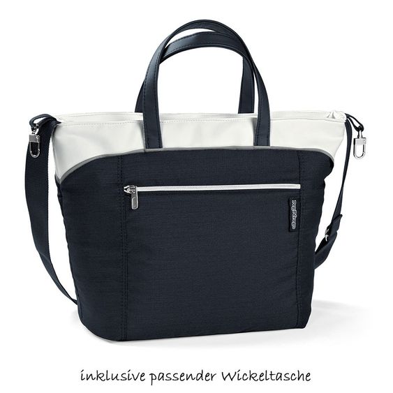 Peg Perego Kinderwagen-Set Book S Elite Completo Modular Gestell Weiß - Luxe Blue