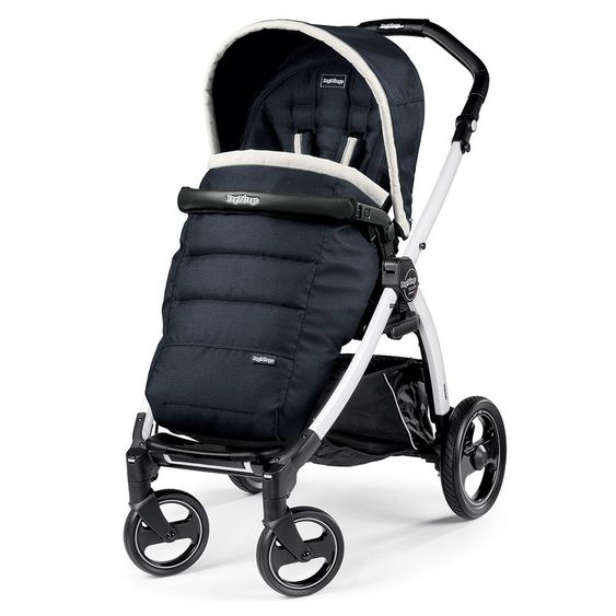 Peg Perego Kinderwagen-Set Book S Elite Completo Modular Gestell Weiß - Luxe Blue