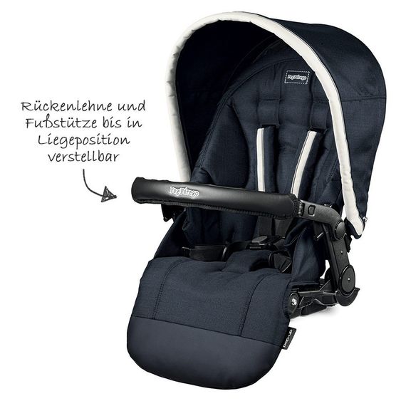 Peg Perego Kinderwagen-Set Book S Elite Completo Modular Gestell Weiß - Luxe Blue