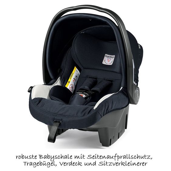 Peg Perego Kinderwagen-Set Book S Elite Completo Modular Gestell Weiß - Luxe Blue