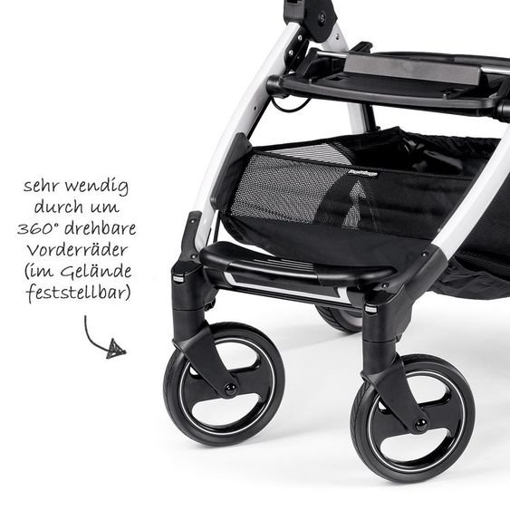 Peg Perego Kinderwagen-Set Book S Elite Completo Modular Gestell Weiß - Luxe Blue