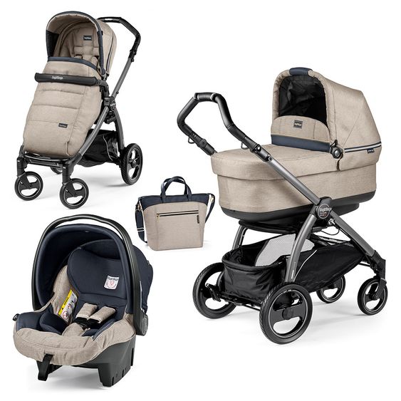 Peg Perego Kinderwagen-Set Book S Pop-Up Modular Gestell Jet - Luxe Beige