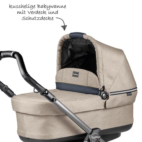 Peg Perego Kinderwagen-Set Book S Pop-Up Modular Gestell Jet - Luxe Beige