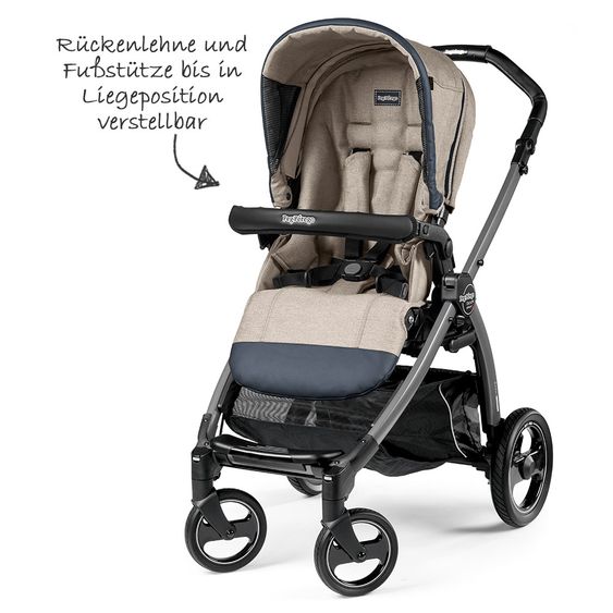 Peg Perego Kinderwagen-Set Book S Pop-Up Modular Gestell Jet - Luxe Beige