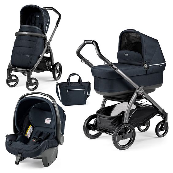 Peg Perego Kinderwagen-Set Book S Pop-Up Modular Gestell Jet - Luxe Bluenight