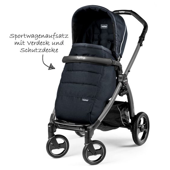 Peg Perego Kinderwagen-Set Book S Pop-Up Modular Gestell Jet - Luxe Bluenight