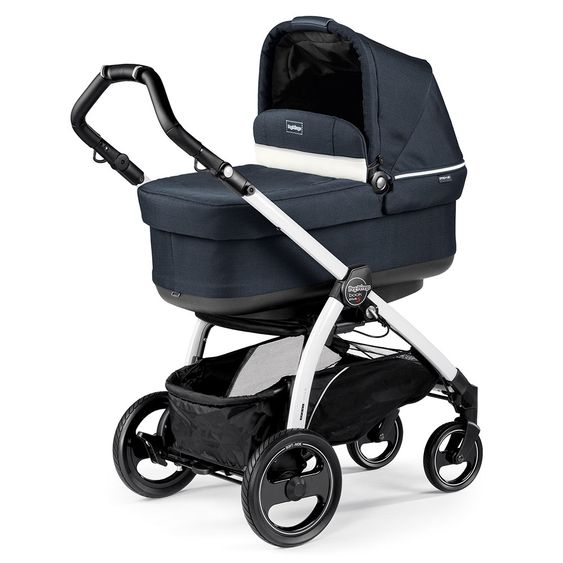 Peg Perego Kinderwagen-Set Book S Pop-Up Modular Gestell Weiß - Luxe Blue