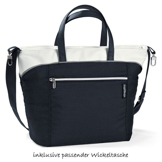Peg Perego Kinderwagen-Set Book S Pop-Up Modular Gestell Weiß - Luxe Blue