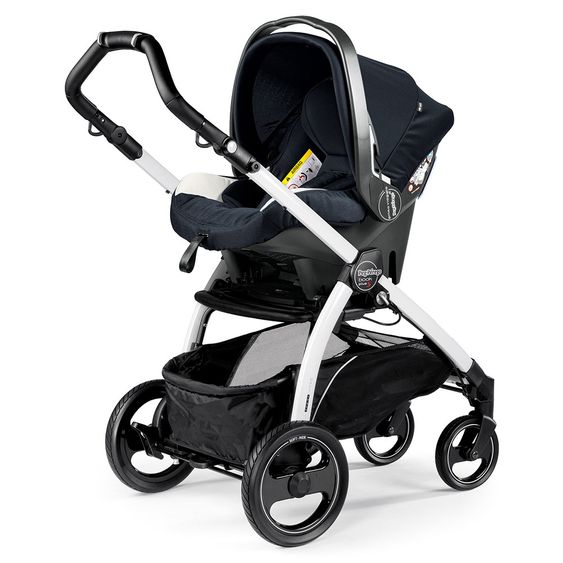 Peg Perego Kinderwagen-Set Book S Pop-Up Modular Gestell Weiß - Luxe Blue