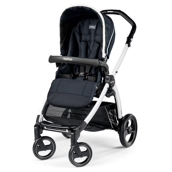 Peg Perego Kinderwagen-Set Book S Pop-Up Modular Gestell Weiß - Luxe Blue