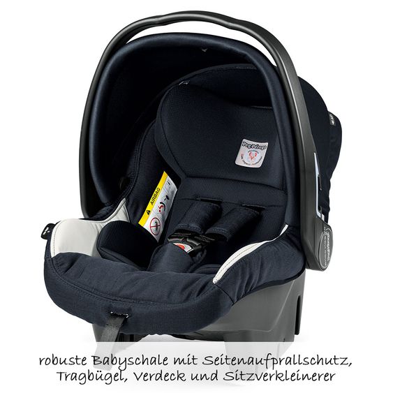 Peg Perego Kinderwagen-Set Book S Pop-Up Modular Gestell Weiß - Luxe Blue