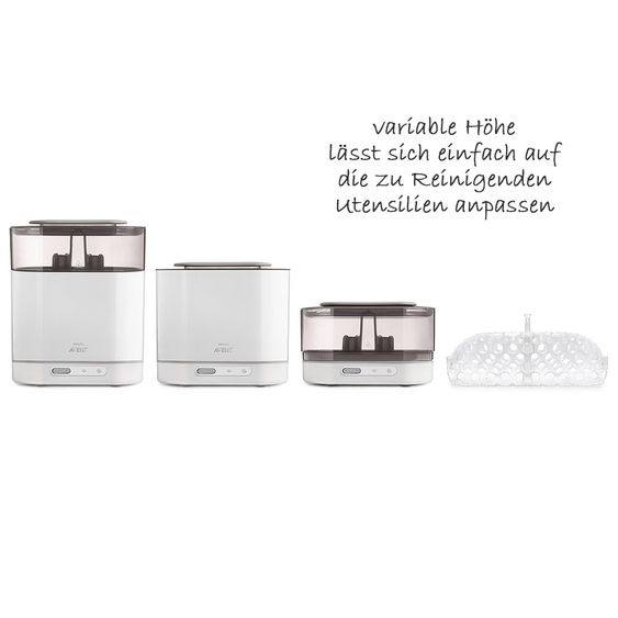 Philips Avent 12-tlg. Starter-Set inkl. Dampfsterilisator 4-in-1 - PP-Flaschen - Flaschenbürste - Schnuller + Gratis Abtropfständer