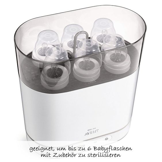 Philips Avent 12-tlg. Starter-Set inkl. Dampfsterilisator 4-in-1 - PP-Flaschen - Flaschenbürste - Schnuller + Gratis Abtropfständer