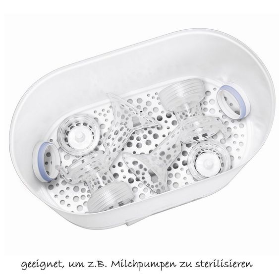 Philips Avent 12-tlg. Starter-Set inkl. Dampfsterilisator 4-in-1 - PP-Flaschen - Flaschenbürste - Schnuller + Gratis Abtropfständer