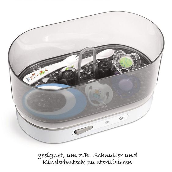 Philips Avent 12-tlg. Starter-Set inkl. Dampfsterilisator 4-in-1 - PP-Flaschen - Flaschenbürste - Schnuller + Gratis Abtropfständer