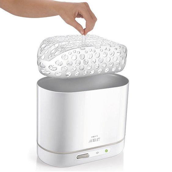 Philips Avent 12-tlg. Starter-Set inkl. Dampfsterilisator 4-in-1 - PP-Flaschen - Flaschenbürste - Schnuller + Gratis Abtropfständer