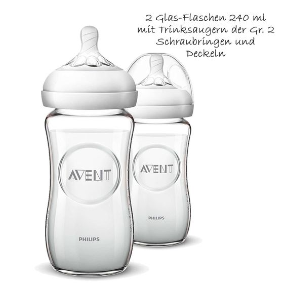 Philips Avent 4-tlg. Glas-Flaschen-Set Natural