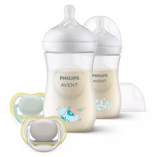 4-piece starter set Natural Response - 2 PP bottles with silicone teats + 2 Ultra Air 0-6M soothers - underwater world