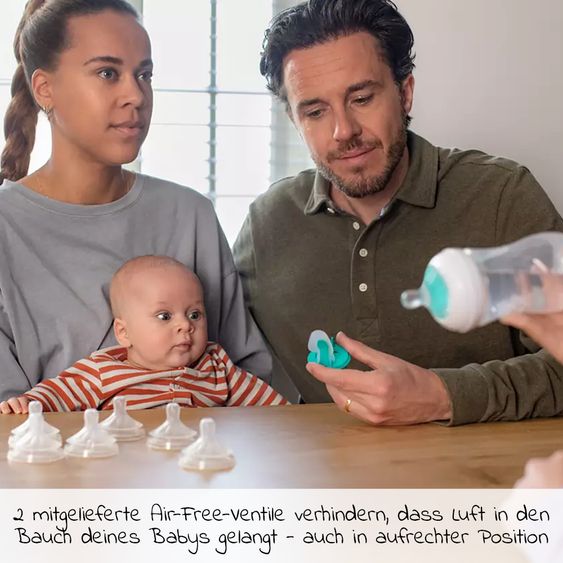 Philips Avent 6-piece Natural Response newborn starter set - 4 PP bottles with AirFree valve & silicone teats + Ultra Soft 0-6M pacifier + bottle brush