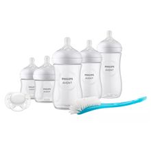 7-piece Natural Response newborn starter set - 5 PP bottles with silicone teat + Ultra Soft 0-6M pacifier + bottle brush